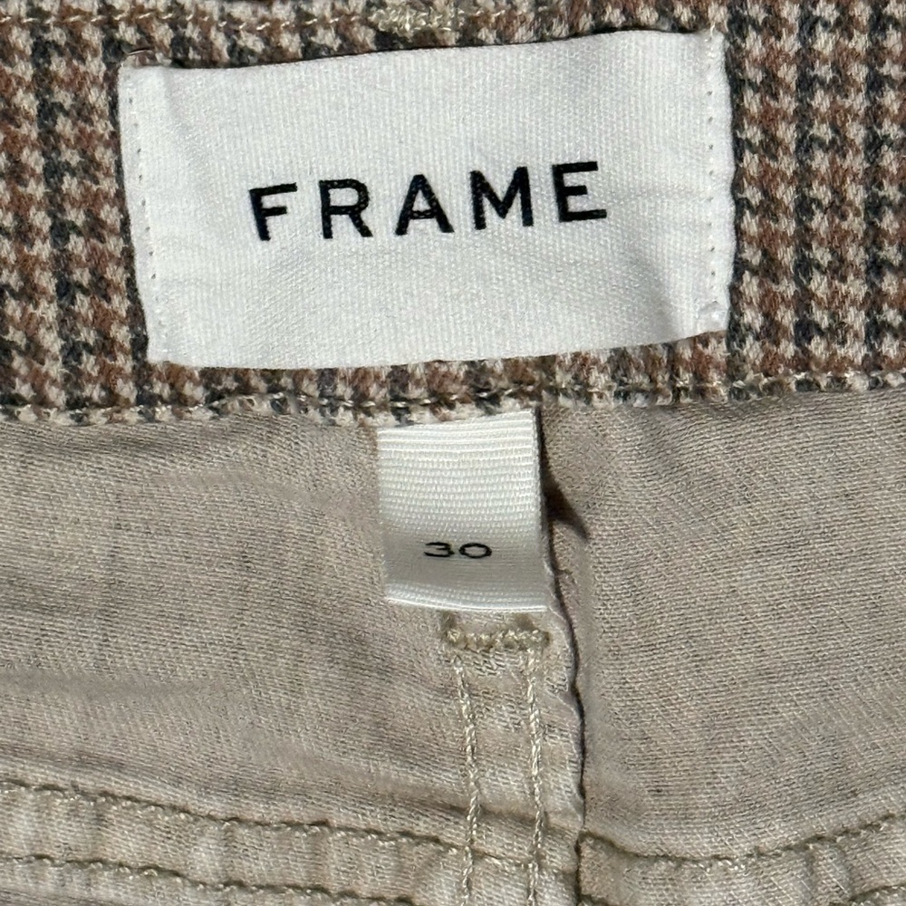 Frame Denim Houndstooth Pattern Crop Mini Boot Pants - Picture 2 of 6